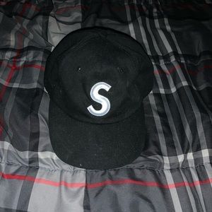 Supreme S Logo Leather Strapback Hat